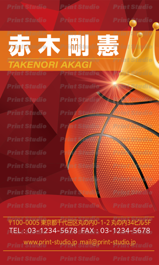 バスケットボール名刺 2【AA019】
